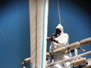 Blade taped and ready for pit filling and LEP Blade taped and ready for pit filling and LEP